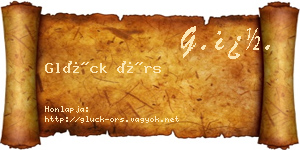 Glück Örs névjegykártya